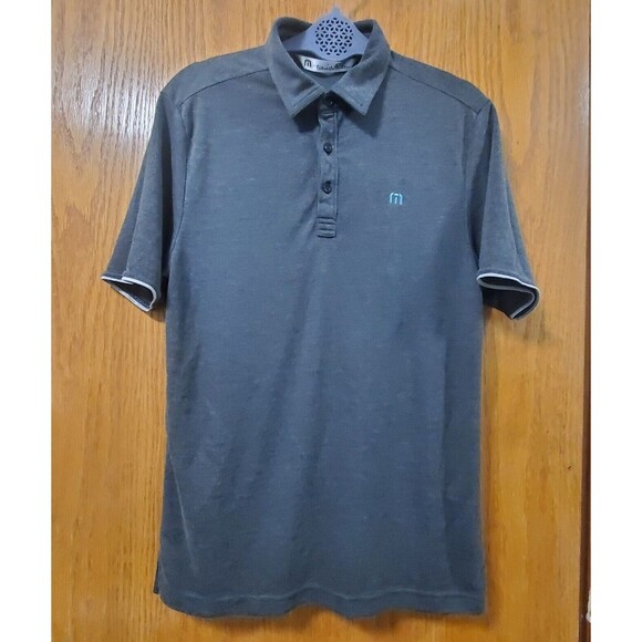 Travis Mathew Golf Polo Shirt Gray Logo Embroidered Mens Sz Small - Picture 15 of 15